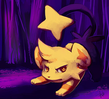 shinx used leer, electric, mouse, cute, leer, shinx, pokemon HD wallpaper