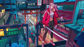 Guardian Of The Cyber City, azuki, tv-shows, anime, artwork, art, digital-art, artist HD wallpaper