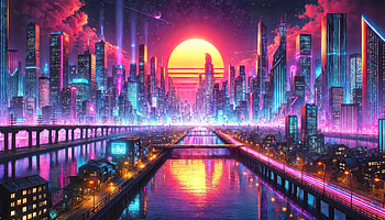 Futuristic Horizons City Of Neon Dreams, scifi, synthwave, vaporwave, artist, artwork, digital-art, deviantart HD wallpaper