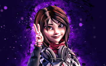 Ochaco Uraraka, , violet neon lights, My Hero Academia, manga, Uraraka Ochako, Urabiti, Boku no Hero Academia, My Hero Academia characters, Ochaco Uraraka My Hero Academia HD wallpaper
