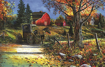 Country Road, barn, house, red, farms, puzzle, road, country HD wallpaper