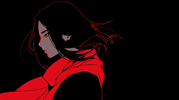 Red-Scarfed Girl Artistic, red, Anime, girl, anime girl, red anime HD wallpaper