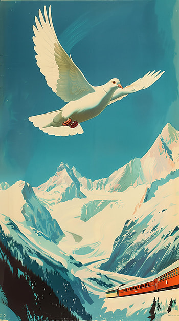 Majestic Dove Flight - Scenic Mountain, bird HD phone wallpaper