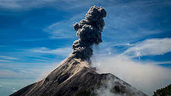 Clouds, dark, volcano, Nature HD wallpaper