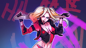 Harley Quinn With Base Bat Fan Art , harley-quinn, superheroes, artist, artwork, digital-art, artstation HD wallpaper