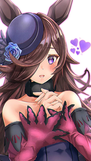 Uma Musume Pretty Derb, art, hearts, violet, purple, rose, girl, anime HD phone wallpaper