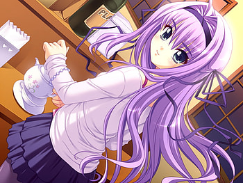 Sarina Takabame, anime girl, purple, anime, yuki nochi fururu, lila HD wallpaper