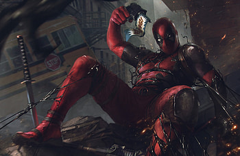 Deadpool Vs Venom Symbiote, deadpool, venom, superheroes, artwork, artstation, artist HD wallpaper