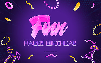 Happy Birtay Finn, , Purple Party Background, Finn, creative art, Happy Finn birtay, Finn name, Finn Birtay, Birtay Party Background HD wallpaper