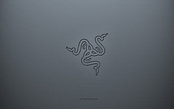 Razer logo, gray creative background, Razer emblem, gray paper texture, Razer, gray background, Razer 3d logo HD wallpaper