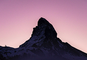 Silhouette, mountain Matterhorn, summit HD wallpaper