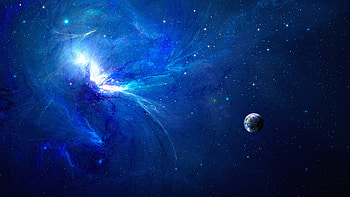 Blue Explosion Space, space, digital-universe, deviantart HD wallpaper