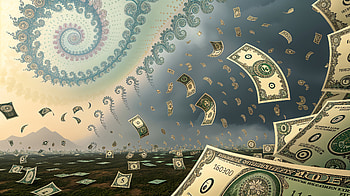 Raining Money – Surreal Wealth Spiral Scene, money, spiral, currency, Abstract HD wallpaper