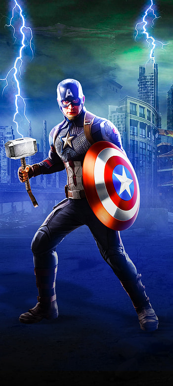 Captain Amarica, captain_america, End_game, Thor_hammer, Avengers, MCU, Marvel HD phone wallpaper