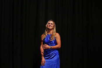 Gorgeous, Elina Svitolina, blue dress HD wallpaper