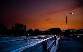 Cities, Sky, Lights, Road, Lanterns, Evening HD wallpaper