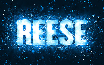 Happy Birtay Reese, , blue neon lights, Reese name, creative, Reese Happy Birtay, Reese Birtay, popular american male names, with Reese name, Reese HD wallpaper