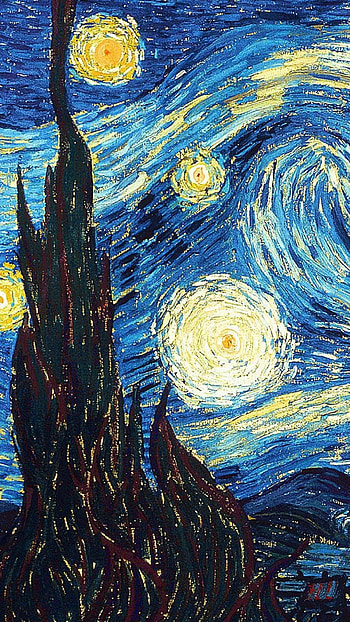 The Starry Night, atmospheric , Zoey Peltier, artistic interpretation HD phone wallpaper