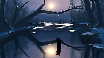 Winter Lake , artist, artwork, digital-art, lake, deviantart HD wallpaper