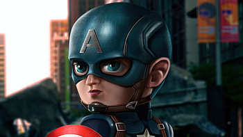 Captain America Mini , captain-america, superheroes, artist, artwork, digital-art, artstation HD wallpaper