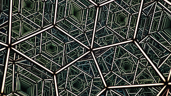 Green White Fractal Neon Lines Reflection Abstract HD wallpaper