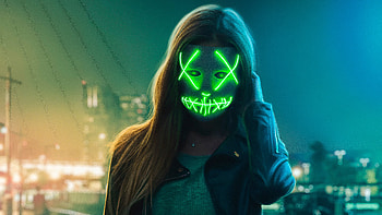 Neon Eye Mask Girl, artist, mask, girl, eye, neon HD wallpaper