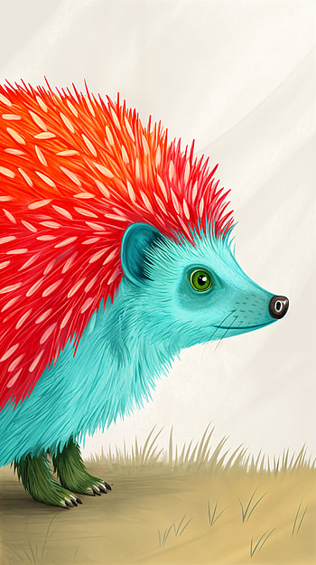 Vibrant Hedgehog Dreams – Colorful Design HD phone wallpaper
