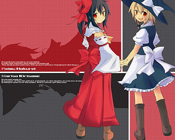 touhou, cute, girls, frends HD wallpaper