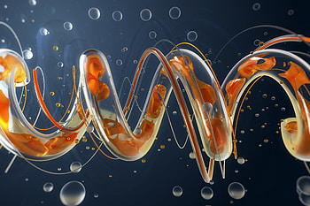 Curves, loop, tube, bubbles, render, digital art HD wallpaper
