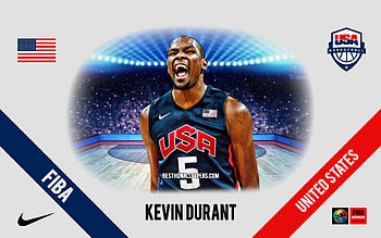 Kevin Durant, United States national basketball team, American Basketball Player, NBA, portrait, USA, basketball HD wallpaper
