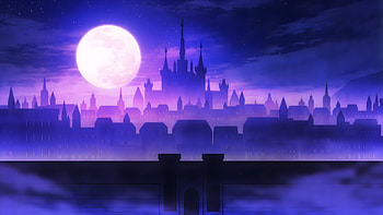Demon Castle Delsgade, castle, purple, Anime, The Misfit of Demon King Academy, purple anime HD wallpaper