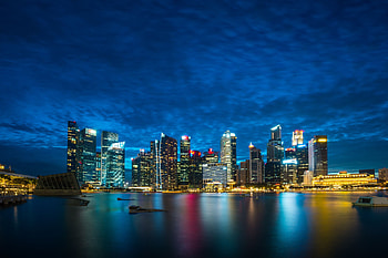 Cities, Night City, Skyscrapers, Panorama, Singapore HD wallpaper