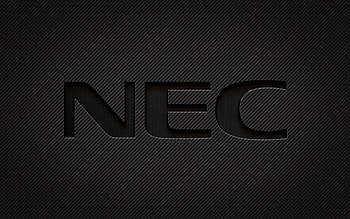 NEC carbon logo, , grunge art, carbon background, creative, NEC black logo, brands, NEC logo, NEC HD wallpaper