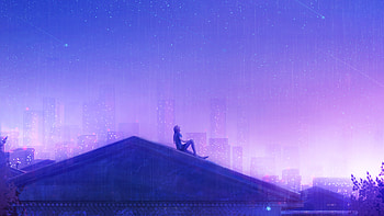 Counting Stars On Roof Top, stars, artist, artwork, digital-art, deviantart HD wallpaper
