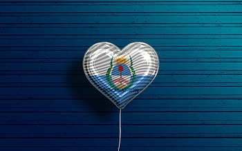 I Love Mendoza, , realistic balloons, blue wooden background, Day of Mendoza, Argentine provinces, flag of Mendoza, Argentina, balloon with flag, Provinces of Argentina, Mendoza flag, Mendoza HD wallpaper