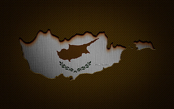 Cyprus map, , European countries, Cypriot flag, brown carbon background, Cyprus map silhouette, Cyprus flag, Europe, Cypriot map, Cyprus, flag of Cyprus HD wallpaper