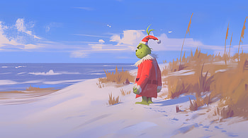 Anime Beach Scene: Grinch Adventure, Anime, Anime beach, The Grinch HD wallpaper