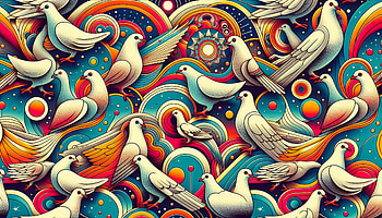 Psychedelic Pigeon Artwork, pigeon, bird, dove, colorful, psychedelic HD wallpaper
