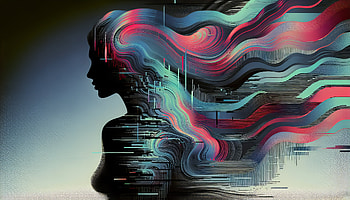 Feminine Silhouette in Stunning Ultra, feminine silhouette, Abstract, silhouette, Digital Art, colorful hair HD wallpaper