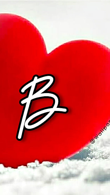 B Name, Beautiful, Red Heart HD phone wallpaper