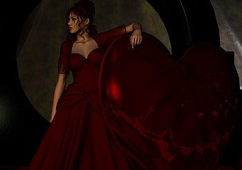 Woman, beautiful, 3d, red HD wallpaper