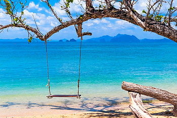 Summer Beach, Vacation, Summer, Sea, Beach, Swing HD wallpaper