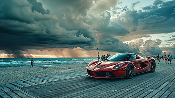 Ferrari LaFerrari : Power Meets Beauty by the Shore, Ferrari LaFerrari, Ferrari HD wallpaper