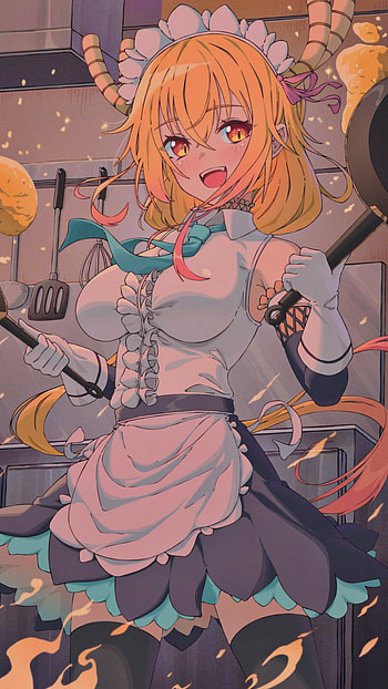 Tohru, love, art, waifu, kobayashi, kanna, dragon, girl, maid, anime HD phone wallpaper