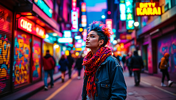 Street graphy: Vibrant Urban Nightlife Scene, Street graphy, Nightlife, street, neon lights HD wallpaper