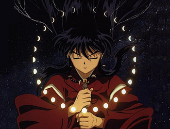 Inuyasha, emotional, glow, gloom, eerie, long hair, creepy, darkness, moon, sinister, sparks, male, handsome, sexy, hot, gloomy, sorrow, black hair, dark, sad, creep, boy, anime, serious, light, cool, guy HD wallpaper