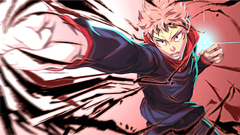 Yuji Itadori Light Red Background Jujutsu Kaisen HD wallpaper