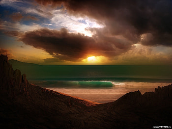 Landscape, Sunset, Sky, Sea, Sun HD wallpaper