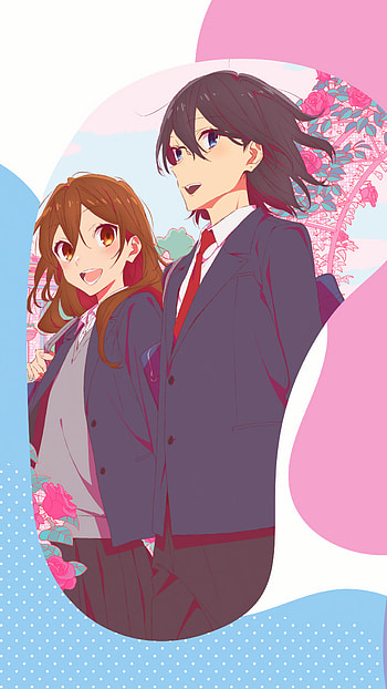 glasses, rose, black hair, brown hair, brown eyes, uniform, Anime HD phone wallpaper