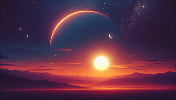 Celestial Twilight - Spectacular Space Sunrise, planet, moon, space, landscape HD wallpaper